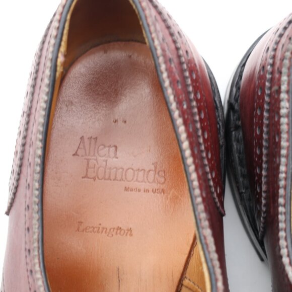Allen Edmonds Lexington Men's 10.5 Burgundy Cap Toe Brogue Dress Oxford USA - Picture 10 of 11